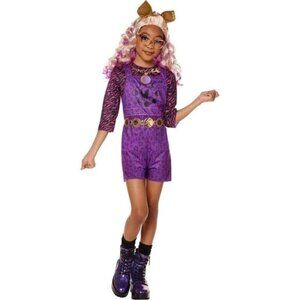 NEW Monster High Clawdeen Wolf Halloween Costume Girls Small 6/6X Romper Glasses